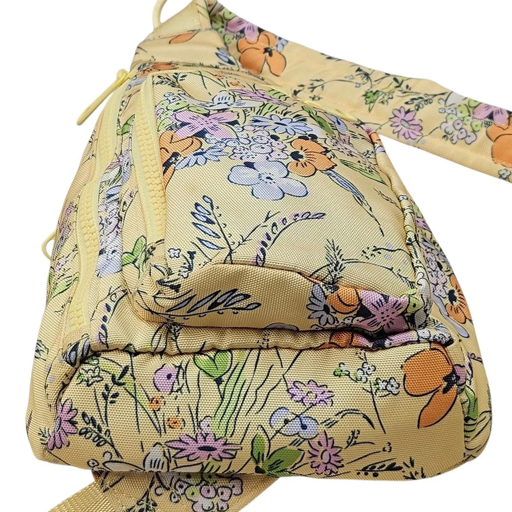 Vera Bradley Yellow‎ Wildflower Floral Sling Backpack Crossbody Bag Canvas